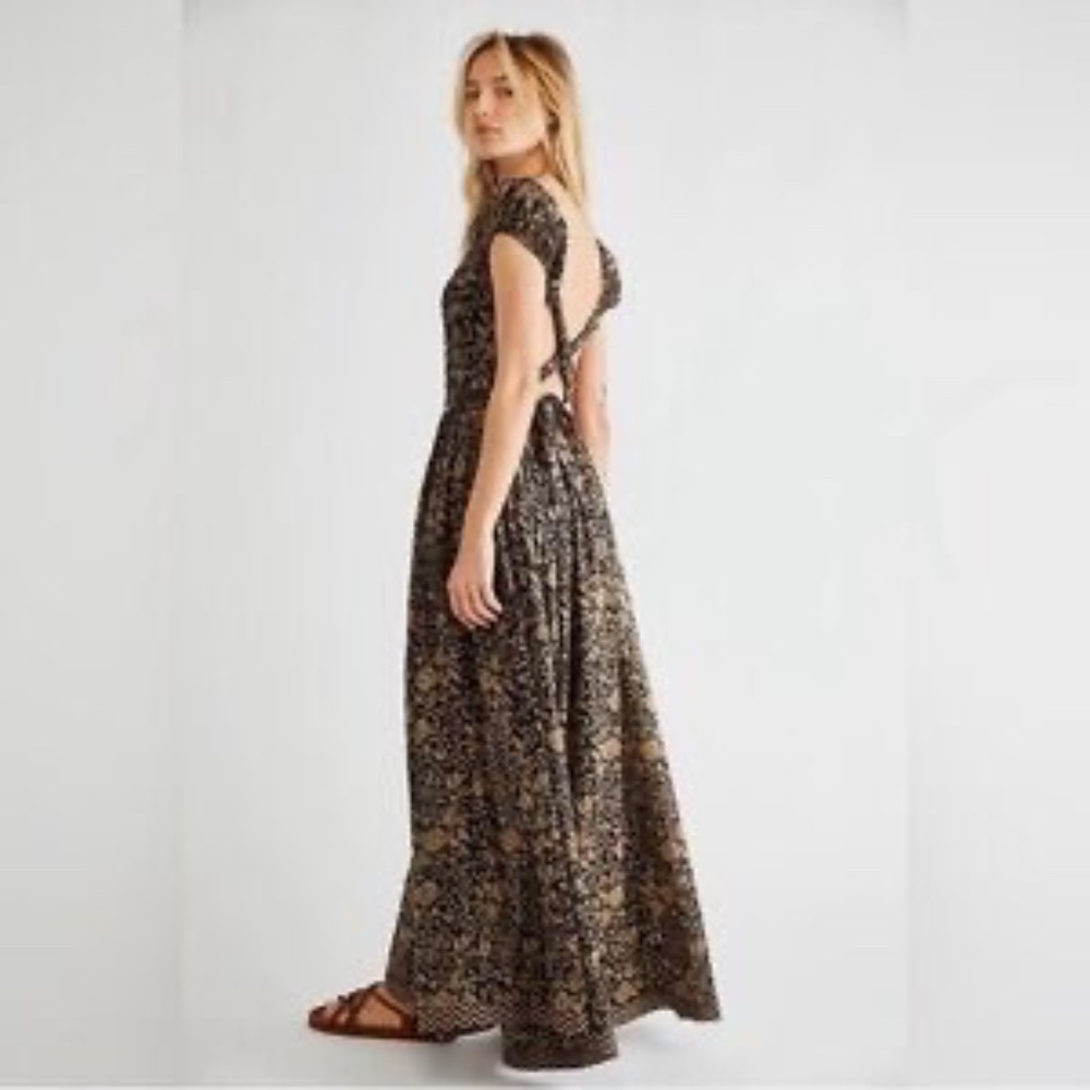 Free People Black Floral Maxi Dress